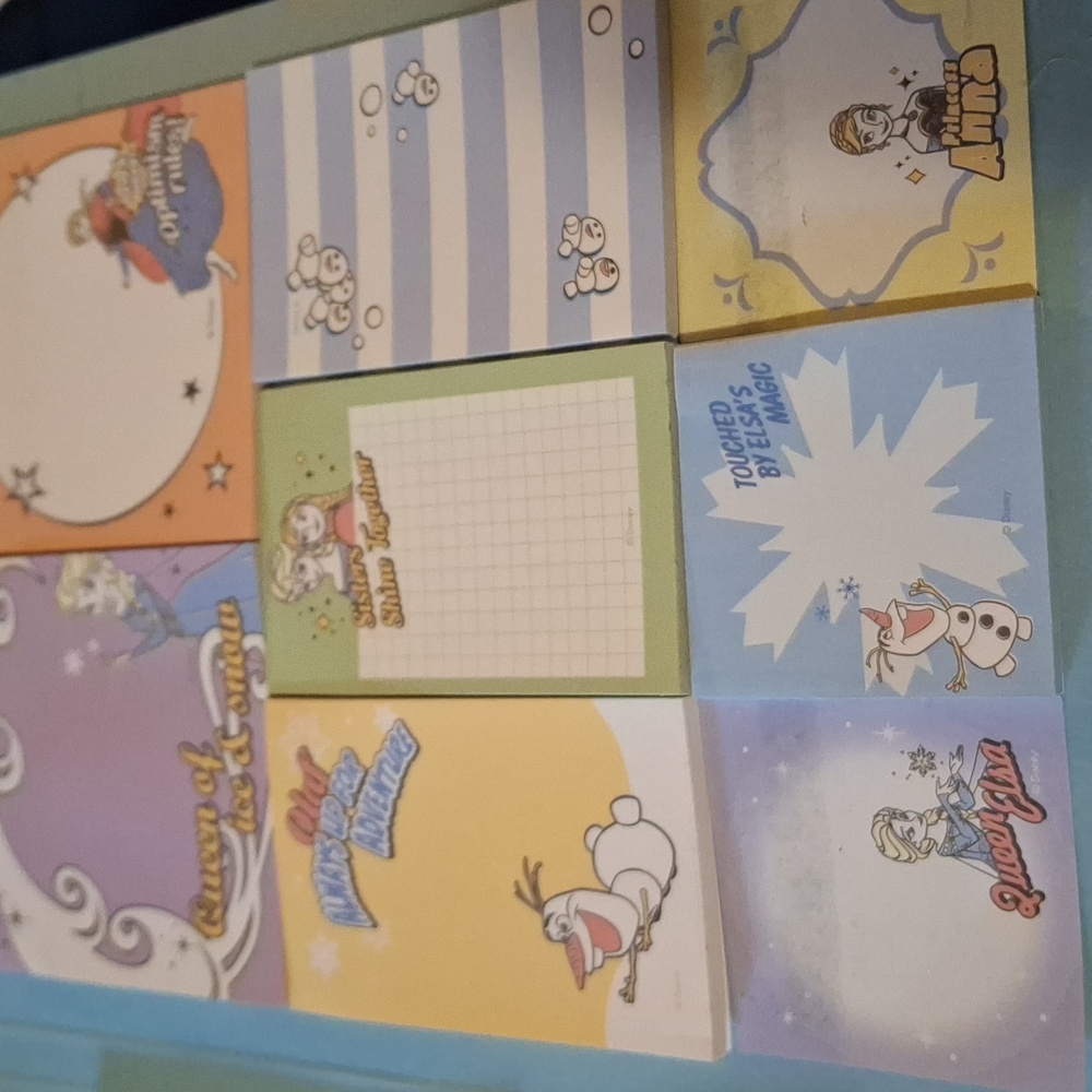 Disney Frozen Olaf Notebook Purple Anna Elsa Snow Sisters Sticky Notes Folder - Picture 3 of 5
